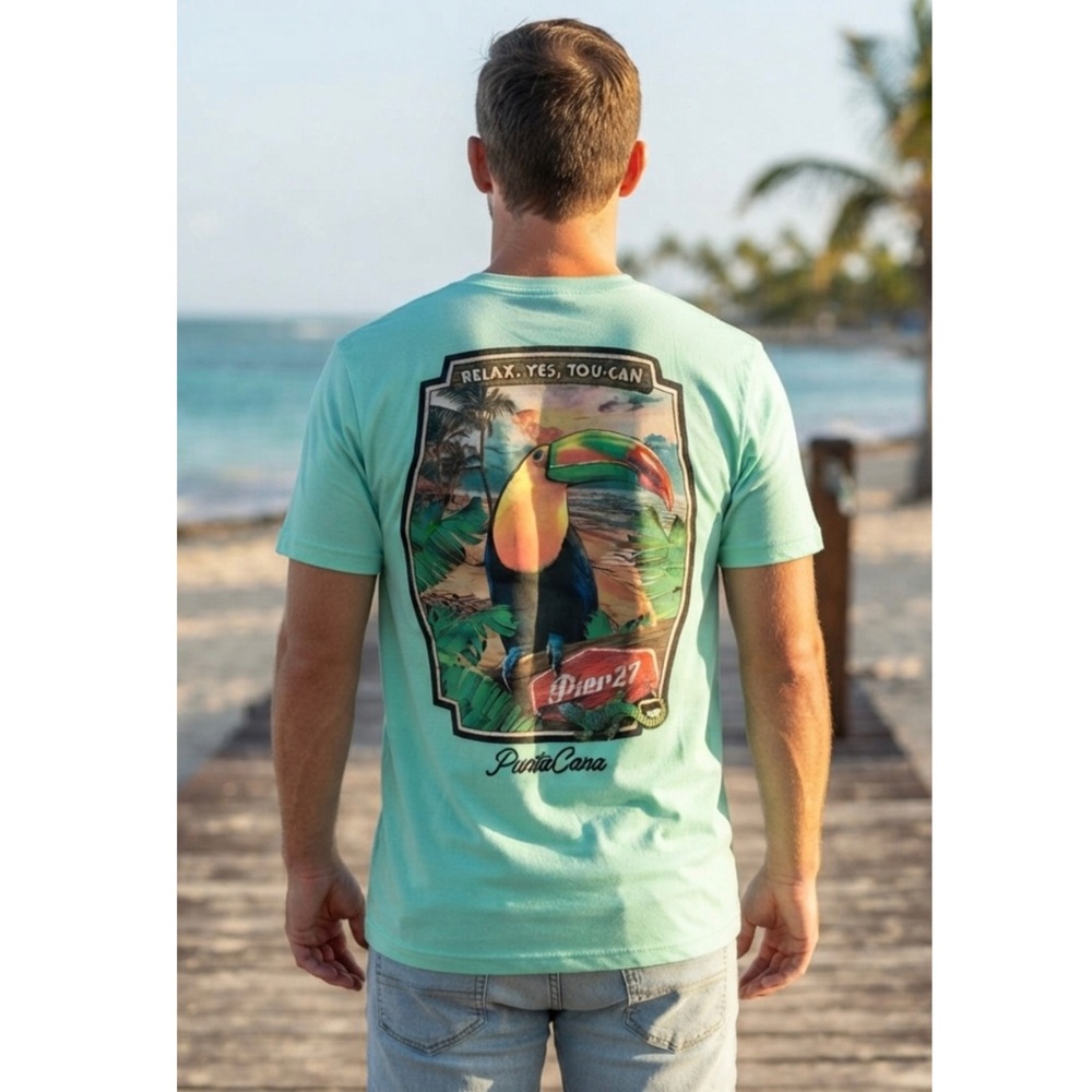 Pier 27 Aqua Punta Cana Tee Shirt NWT